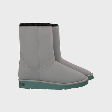 Minimal design grey with green sole vegan boots – cozy