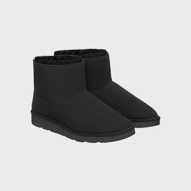 Minimalist style black vegan ankle boots