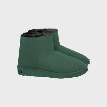 Minimalist style dark green vegan ankle boots