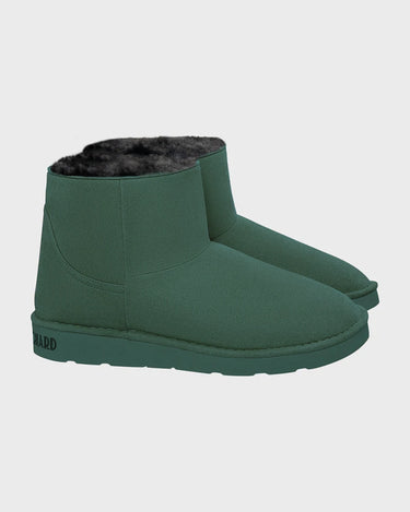 Minimalist style dark green vegan ankle boots