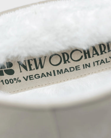 Plant-based off-white faux fur boots – cruelty-free