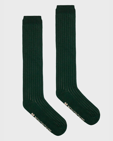 Soft dark green sustainable knee-high socks