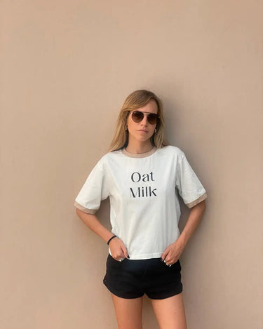 Sustainable Oat Milk vegan shirt