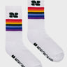 Sustainable vegan pride socks with rainbow colors