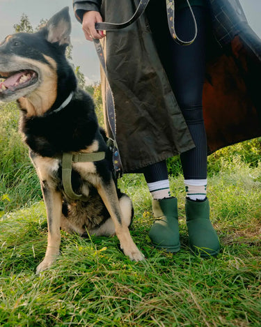 Vegan classic dark green ankle boots