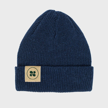 Vegan eco-friendly blue beanie from recycled textiles