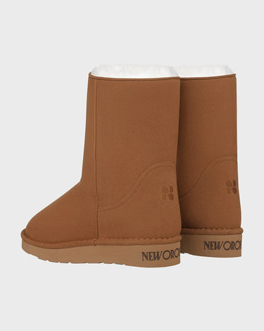 Vegan ugg-inspired caramel brown boots