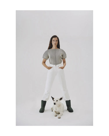 Vegan ugg-inspired green boots