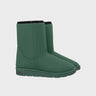 Vegan warm boots in green with faux fur