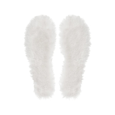 Vegan white faux fur shoe insoles – eco-friendly winter warmth
