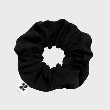 Vegan black scrunchie cruelty free sustainable accessory