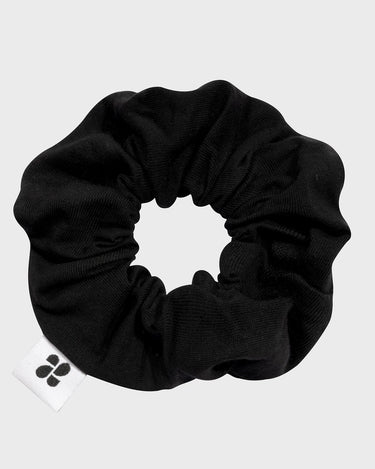 Vegan black scrunchie cruelty free sustainable accessory