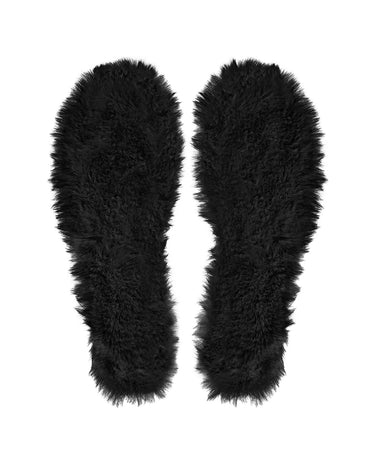 Warm black vegan faux fur shoe liners – cruelty-free comfort