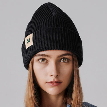 Winter black knit hat – warm and stylish