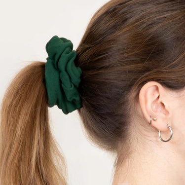 Zero waste green scrunchie planet friendly hair accessory
