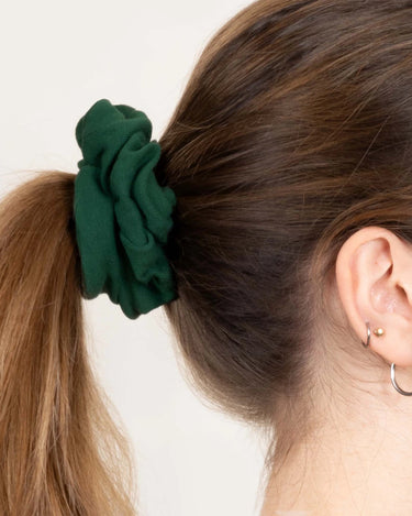 Zero waste green scrunchie planet friendly hair accessory